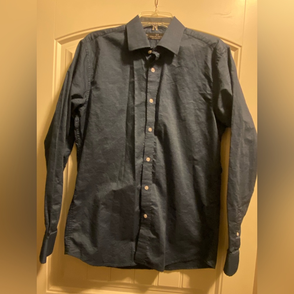 Men’s Combatant Gentlemen, dress shirt, navy, size 16.5 slim